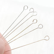 Gauge White Sterling Silver Eye Pin 1.5 Inch Headpin